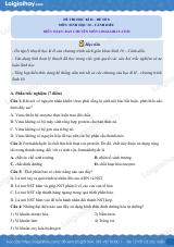 Đề thi học kì 2 Sinh 10 Cánh diều - Đề số 8